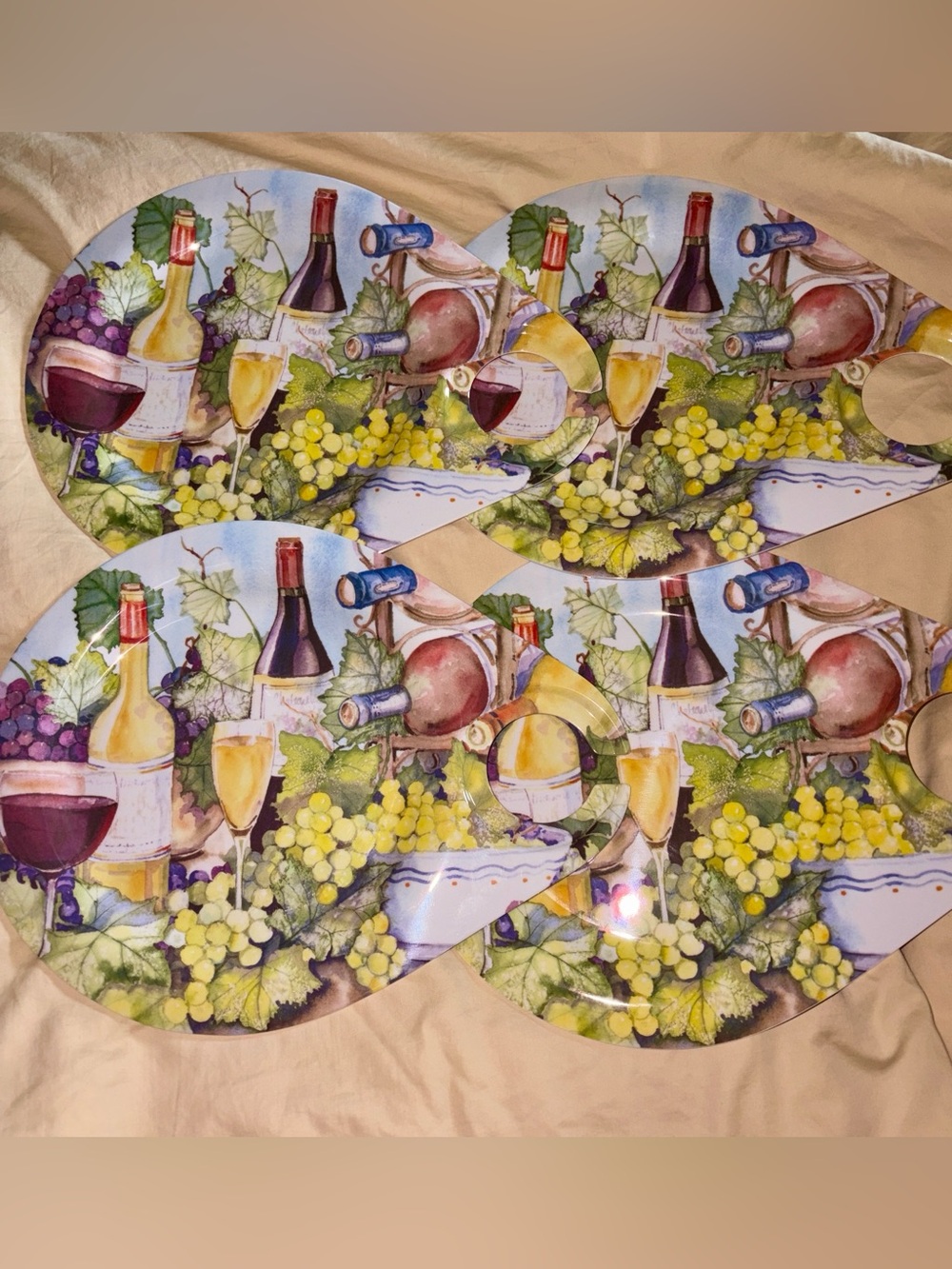 NEW Keller-Charles Melamine plates x4 salad wine cheese appetizer hors douevres